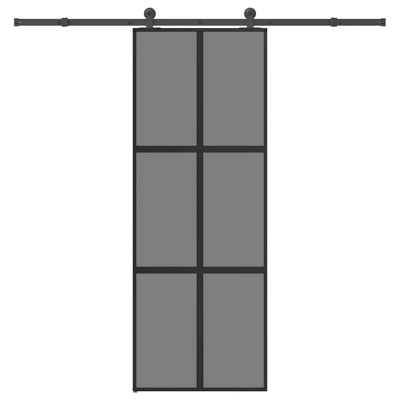 Puerta corredera VidaXL con herrajes 76x205 cm vidrio templado y aluminio
