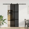 Puerta corredera VidaXL con herrajes 76x205 cm vidrio templado y aluminio