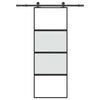 Puerta corredera VidaXL con herrajes 76x205 cm vidrio templado y aluminio