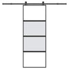 Puerta corredera VidaXL con herrajes 76x205 cm vidrio templado y aluminio