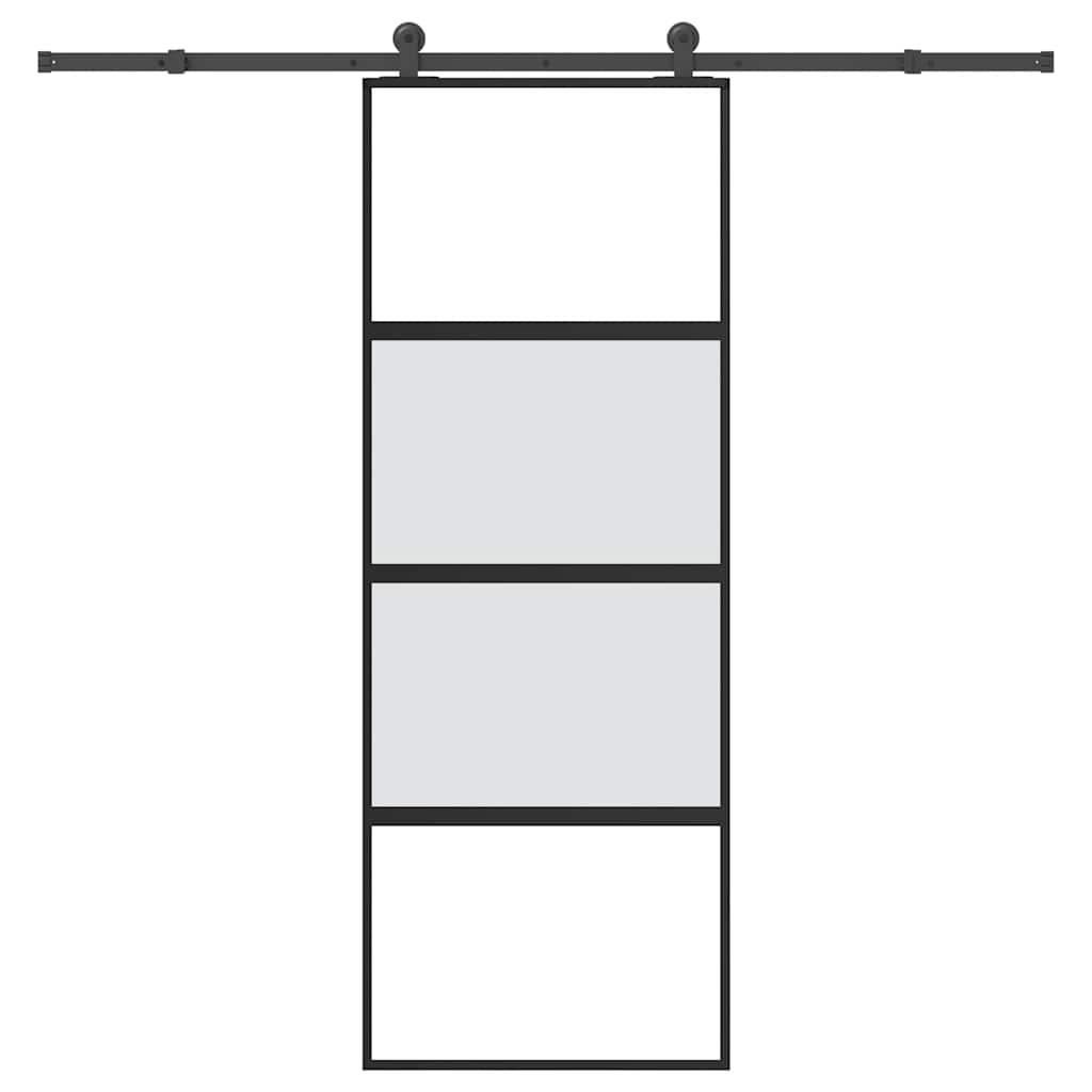 Puerta corredera VidaXL con herrajes 76x205 cm vidrio templado y aluminio