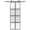 Puerta corredera VidaXL con herrajes 76x205 cm vidrio templado y aluminio