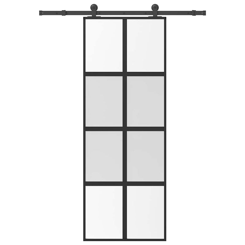 Puerta corredera VidaXL con herrajes 76x205 cm vidrio templado y aluminio