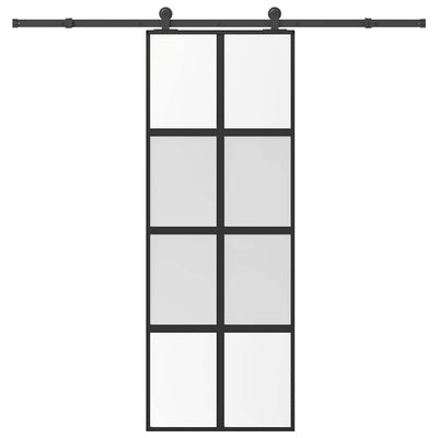 Puerta corredera VidaXL con herrajes 76x205 cm vidrio templado y aluminio