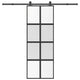 Porta scorrevole VidaXL con ferramenta 76x205 cm vetro temperato e alluminio