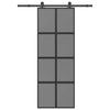 Puerta corredera VidaXL con herrajes 76x205 cm vidrio templado y aluminio