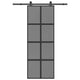 Porta scorrevole VidaXL con ferramenta 76x205 cm vetro temperato e alluminio