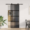 Puerta corredera VidaXL con herrajes 76x205 cm vidrio templado y aluminio