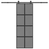 Puerta corredera VidaXL con herrajes 76x205 cm vidrio templado y aluminio