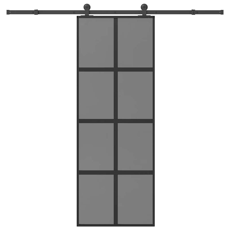 Puerta corredera VidaXL con herrajes 76x205 cm vidrio templado y aluminio