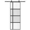 Puerta corredera VidaXL con herrajes 76x205 cm vidrio templado y aluminio