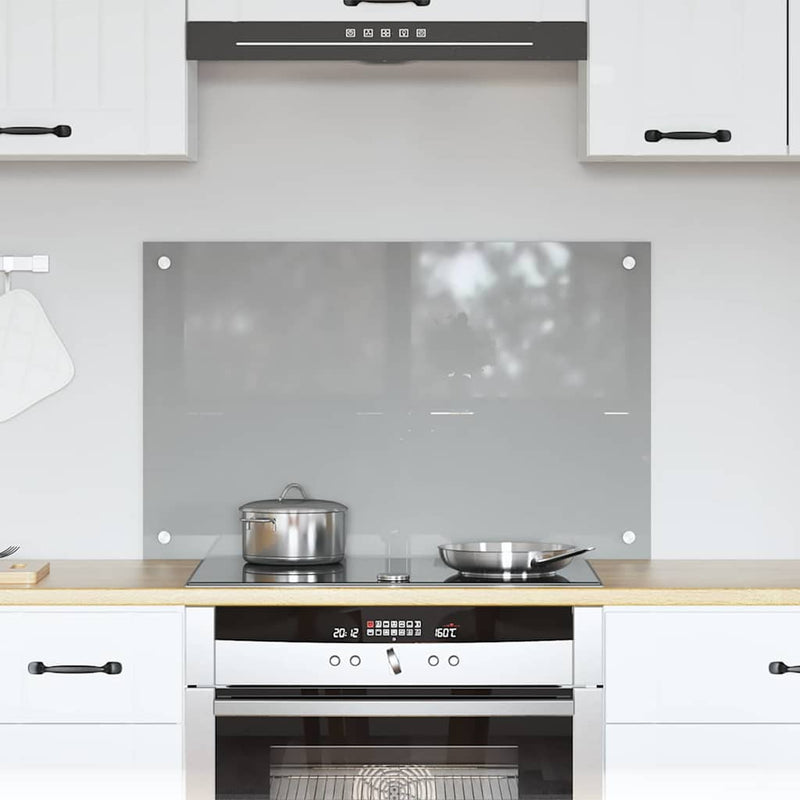 Vidaxxl salpicadero de cocina gris claro 80 x 50 cm vidrio templado