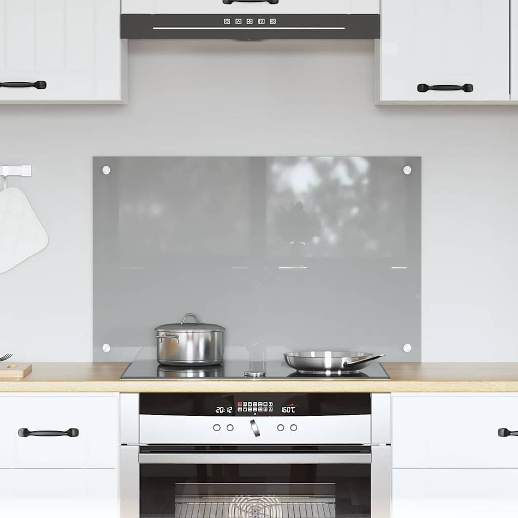 Vidaxxl salpicadero de cocina gris claro 80 x 50 cm vidrio templado