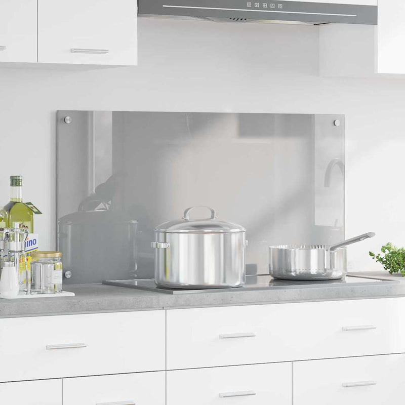 Vidaxxl salpicadero de cocina gris claro 100 x 50 cm vidrio templado