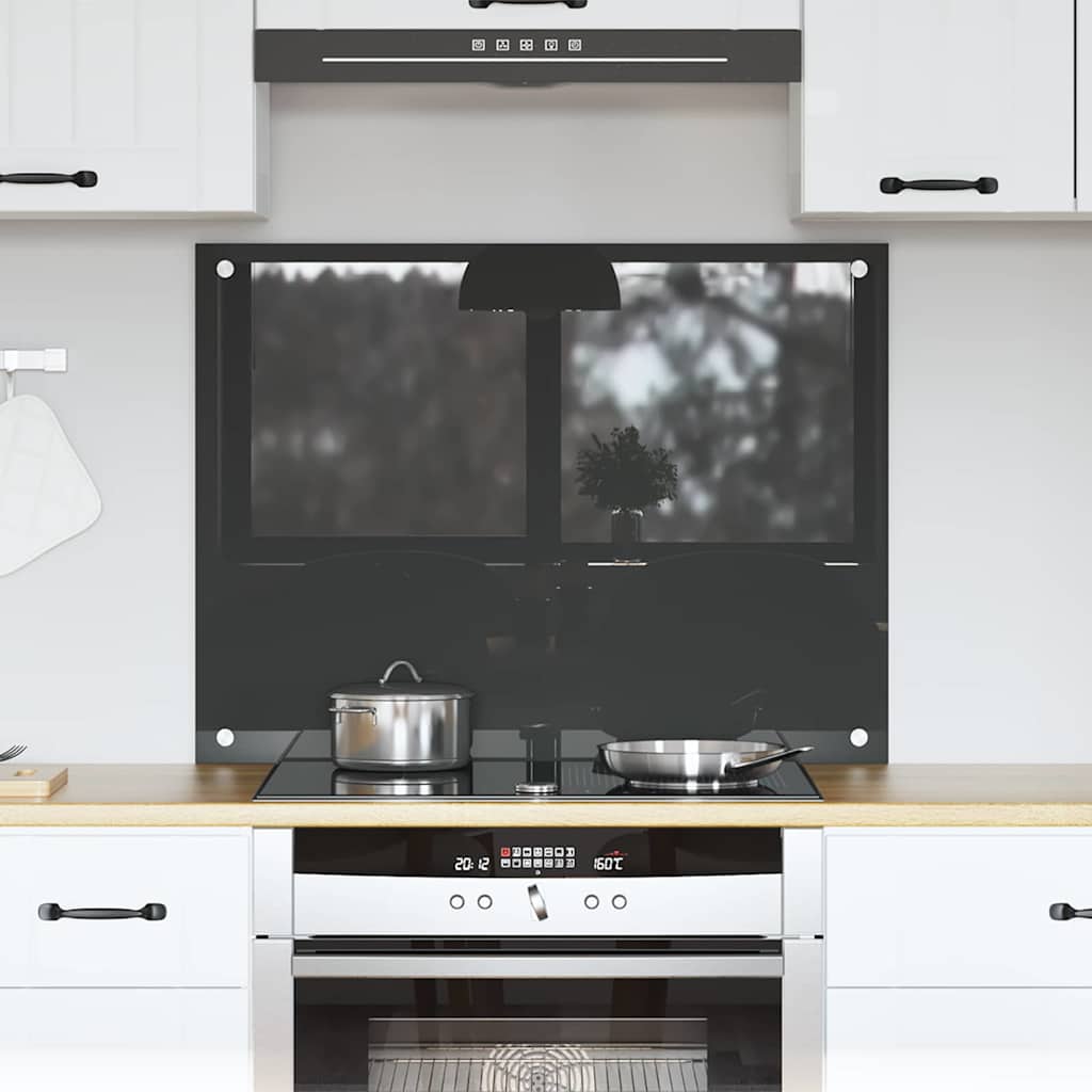 Vidaxxl salpicadero de cocina gris oscuro 80 x 60 cm vidrio templado