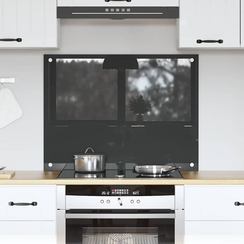 Vidaxxl salpicadero de cocina gris oscuro 80 x 60 cm vidrio templado