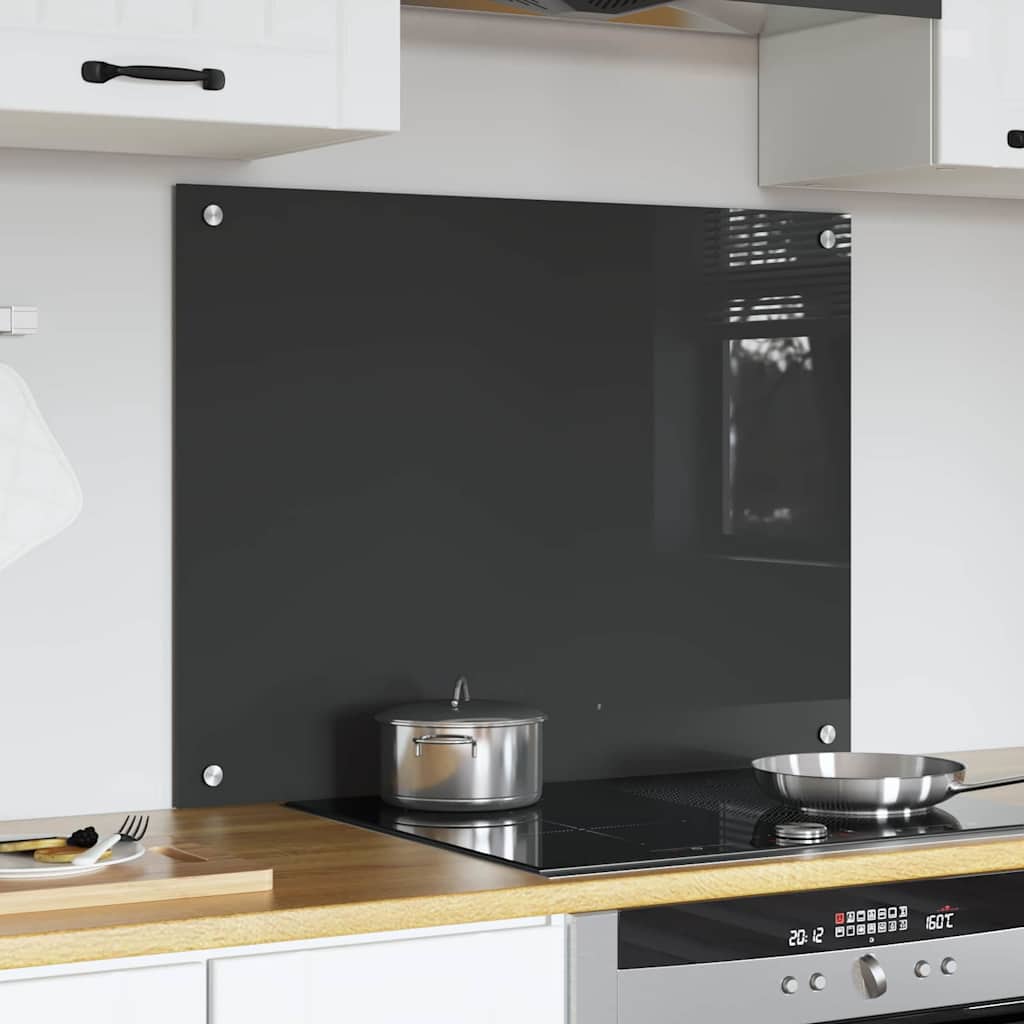 Vidaxxl salpicadero de cocina gris oscuro 80 x 60 cm vidrio templado