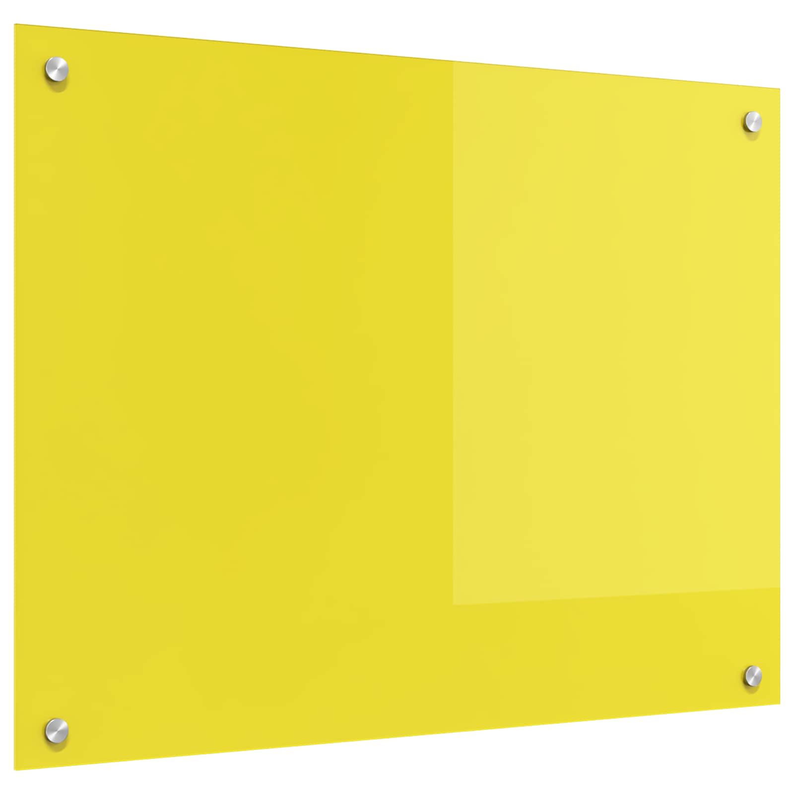 VidaXL salpicadero de cocina amarillo 80 x 60 cm vidrio templado