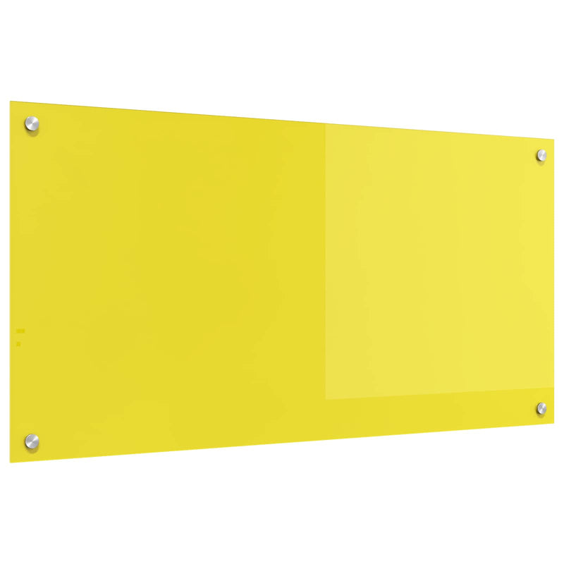 Vidaxl keuken spatscherm geel 100 x 50 cm gehard glas