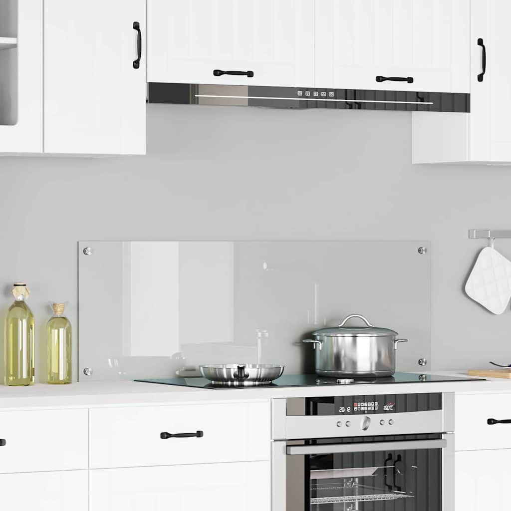 Paraschizzi cucina VidaXL in vetro temperato trasparente 120 x 40 cm