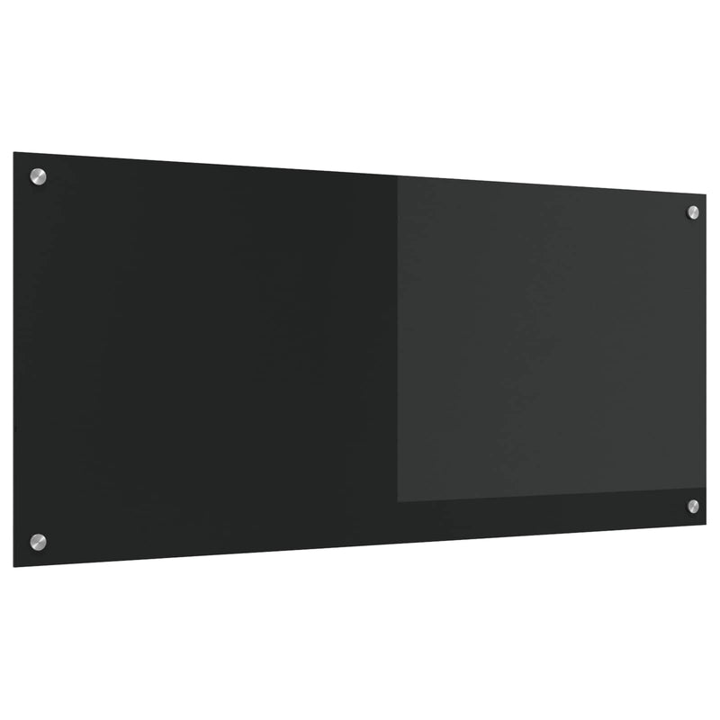 Vidaxl keuken spatscherm zwart 110 x 50 cm gehard glas