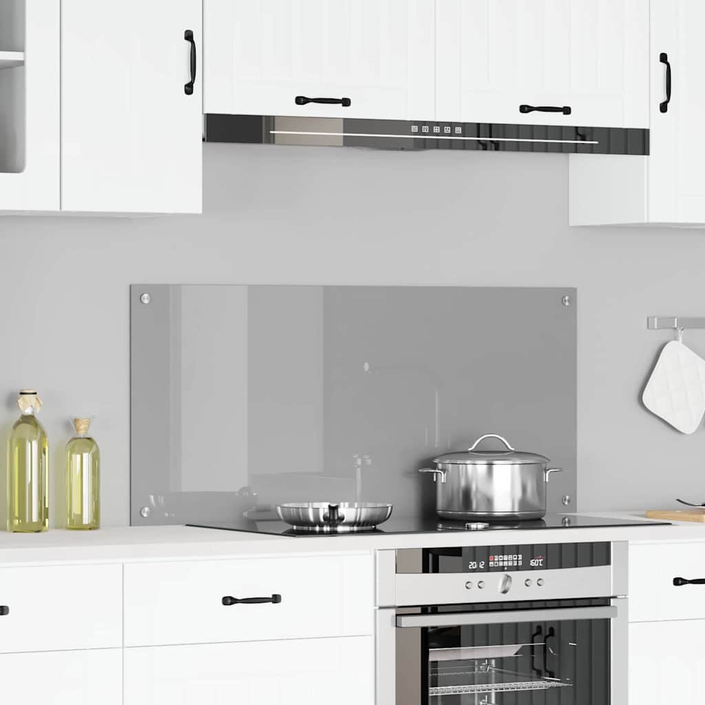 Vidaxxl salpicadero de cocina gris claro 110 x 50 cm vidrio templado