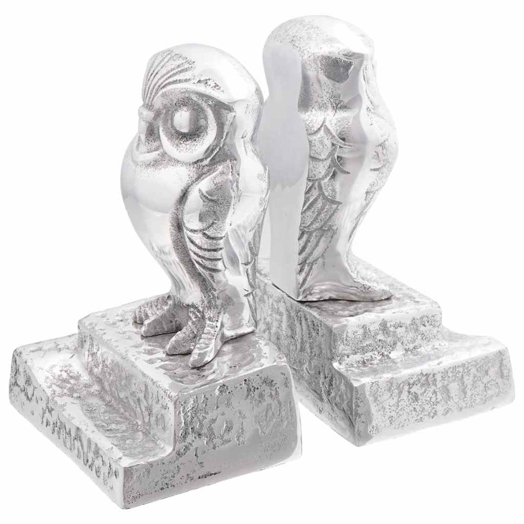 Fermalibri Vidaxxl 2 pezzi argento 12 x 9 x 19 cm alluminio