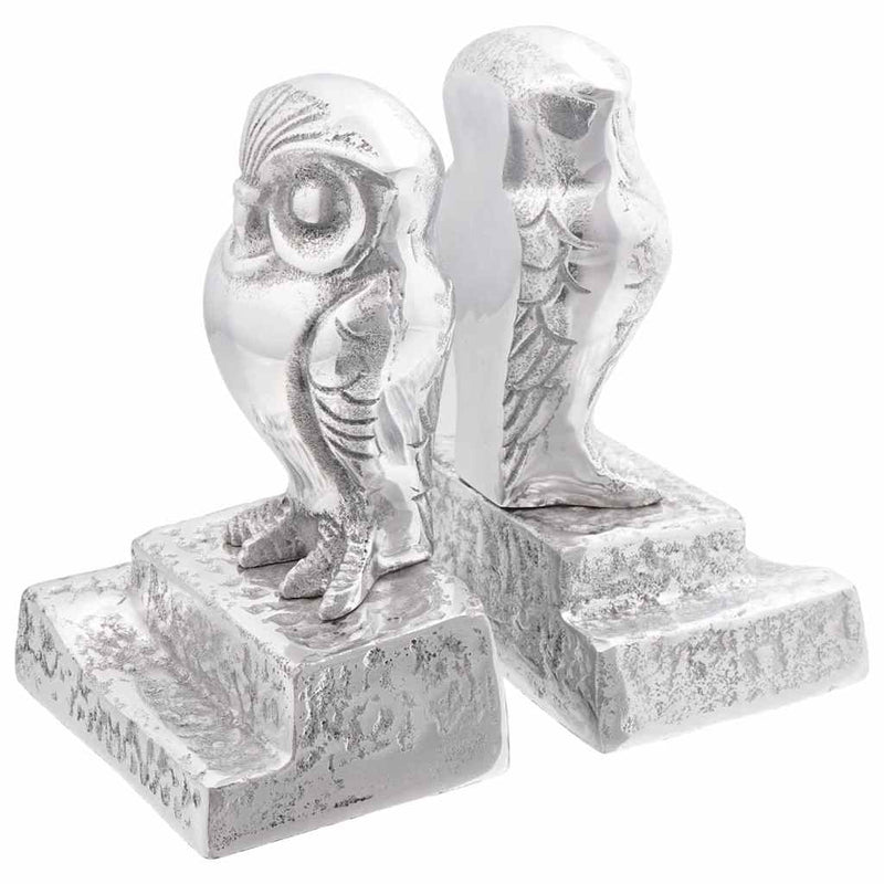 Fermalibri Vidaxxl 2 pezzi argento 12 x 9 x 19 cm alluminio