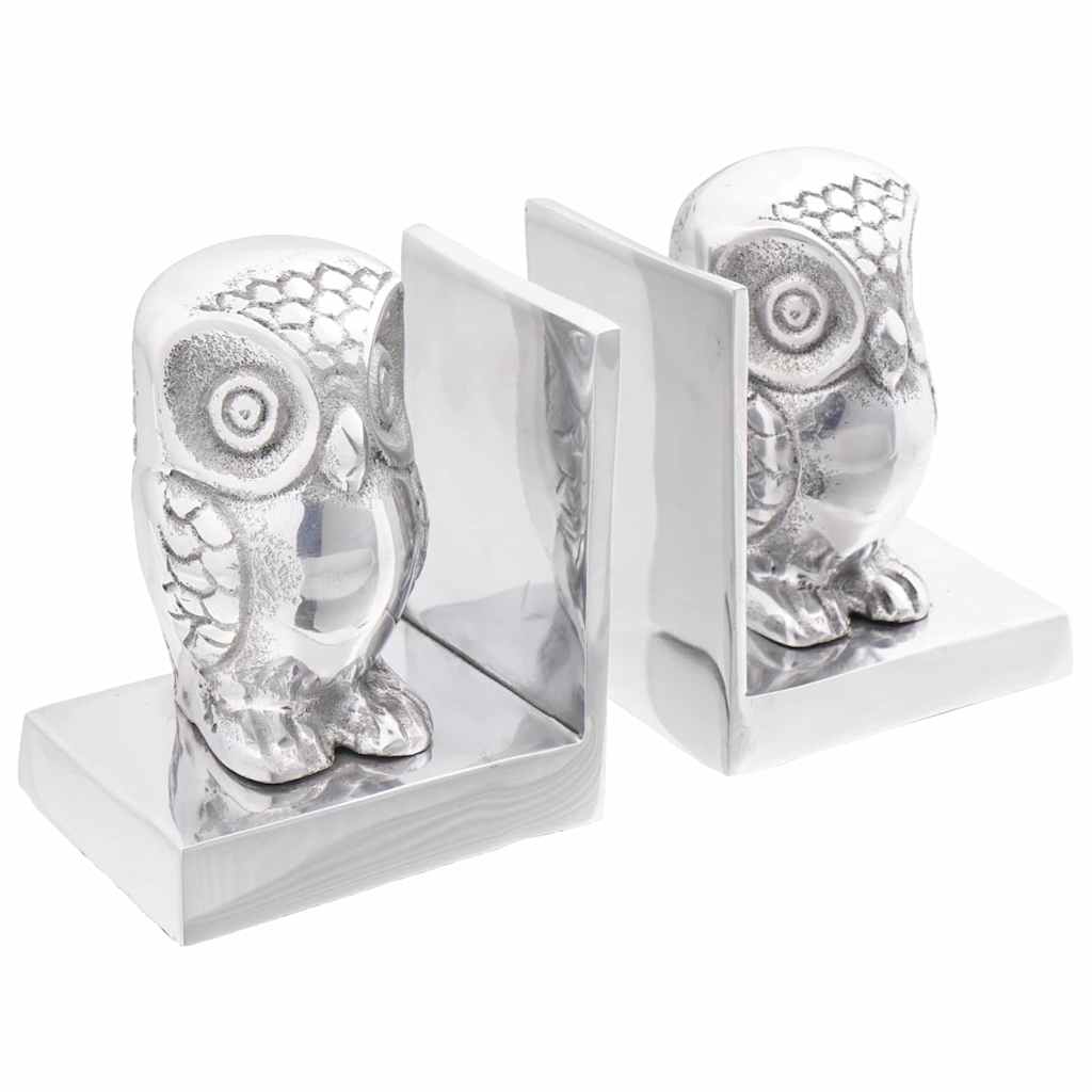 Fermalibri Vidaxxl 2 pezzi argento 7 x 9 x 11 cm alluminio