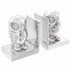 Fermalibri Vidaxxl 2 pezzi argento 7 x 9 x 11 cm alluminio