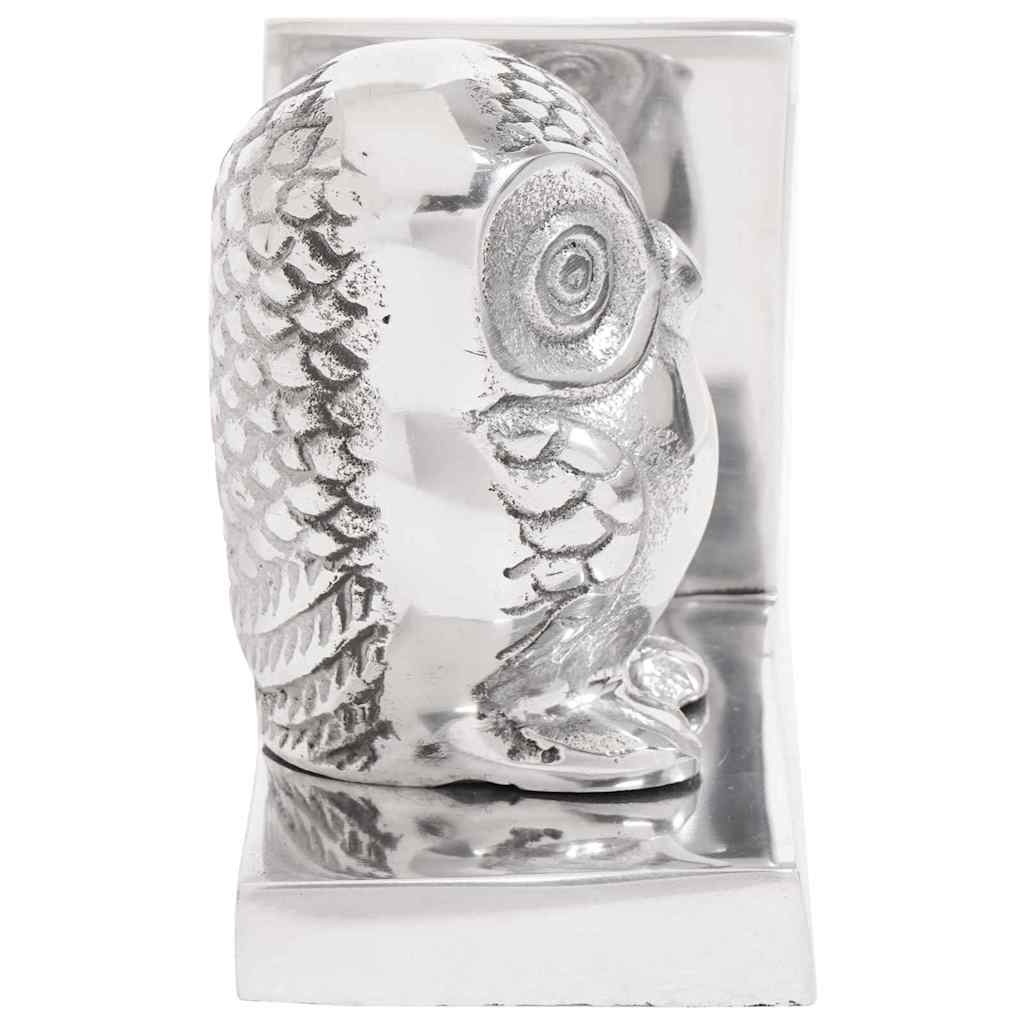 Fermalibri Vidaxxl 2 pezzi argento 7 x 9 x 11 cm alluminio