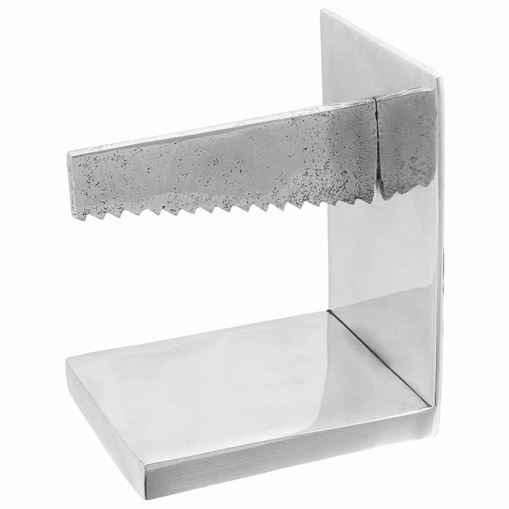 Fermalibri Vidaxxl 2 pezzi argento 11 x 14 x 17,5 cm alluminio