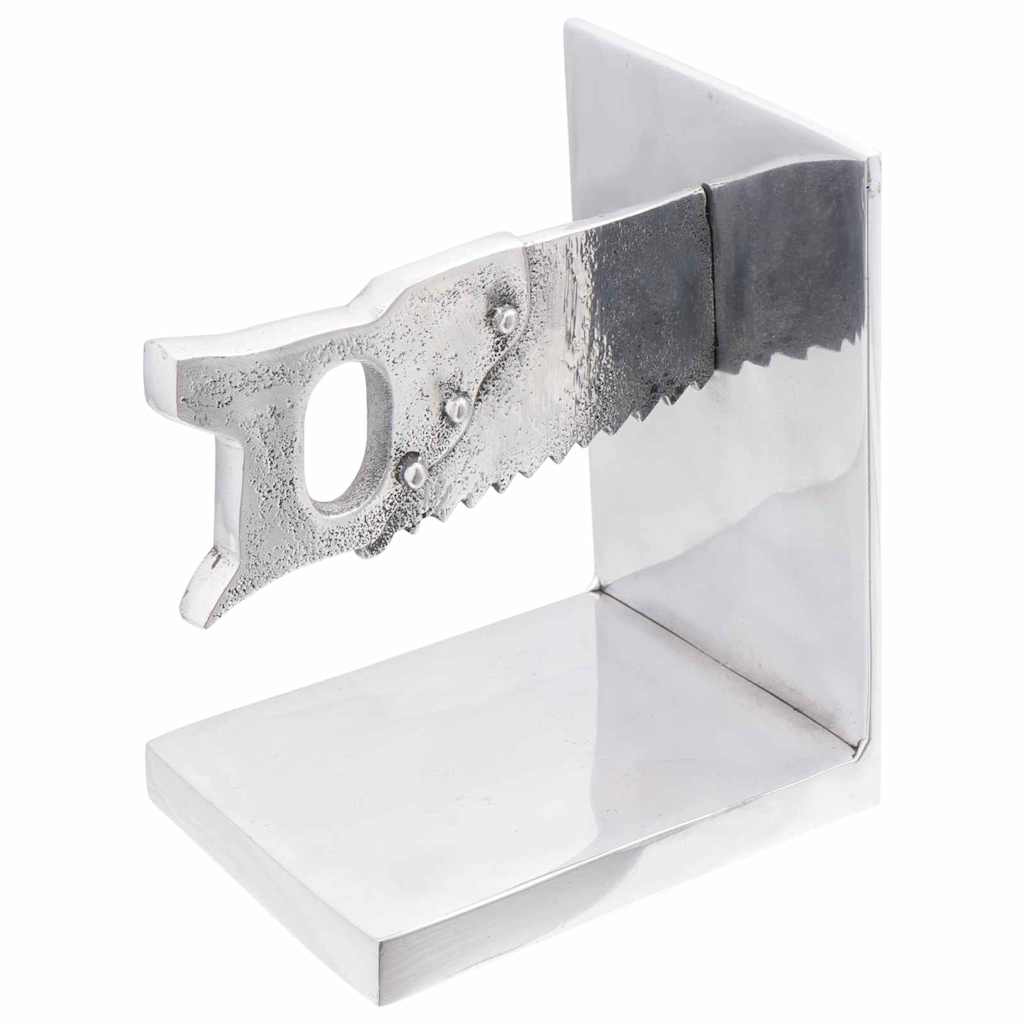 Fermalibri Vidaxxl 2 pezzi argento 11 x 14 x 17,5 cm alluminio