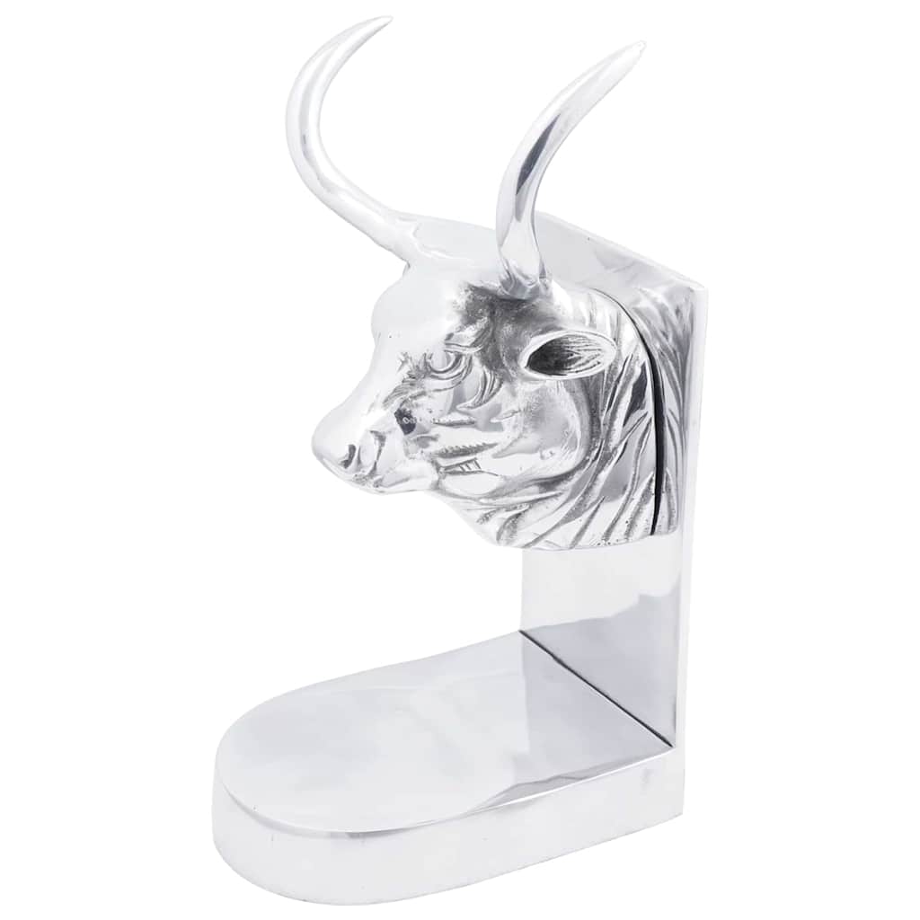 Fermalibri Vidaxxl 2 pezzi argento 17 x 15 x 27 cm alluminio
