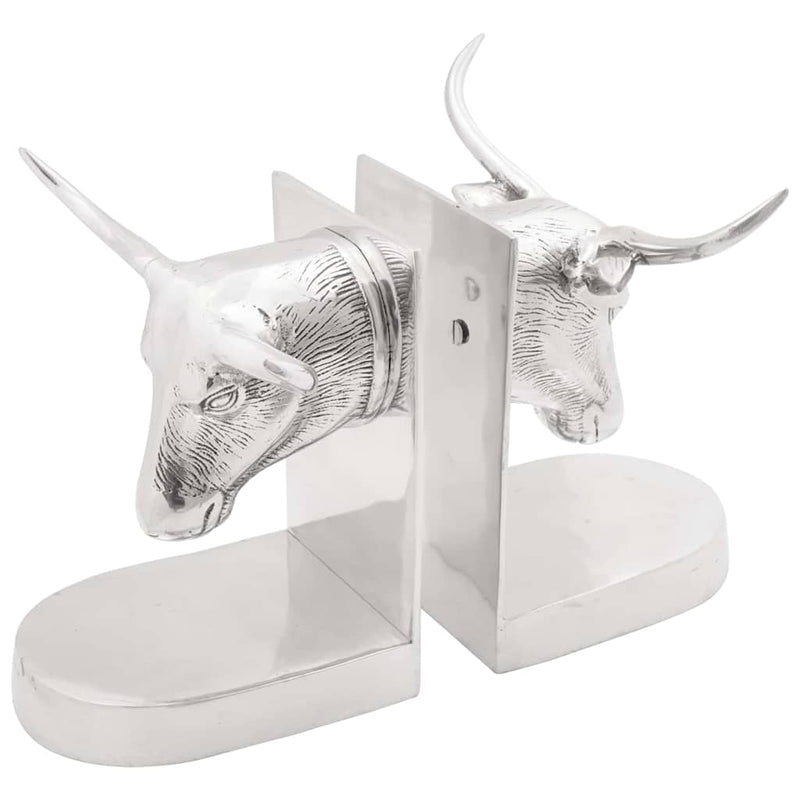 Fermalibri Vidaxxl 2 pezzi argento 21,5 x 15,5 x 20 cm alluminio