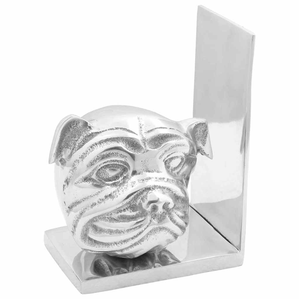 Fermalibri Vidaxxl 2 pezzi argento 8 x 12 x 16,5 cm alluminio