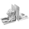 Fermalibri Vidaxxl 2 pezzi argento 12 x 15 x 18 cm alluminio