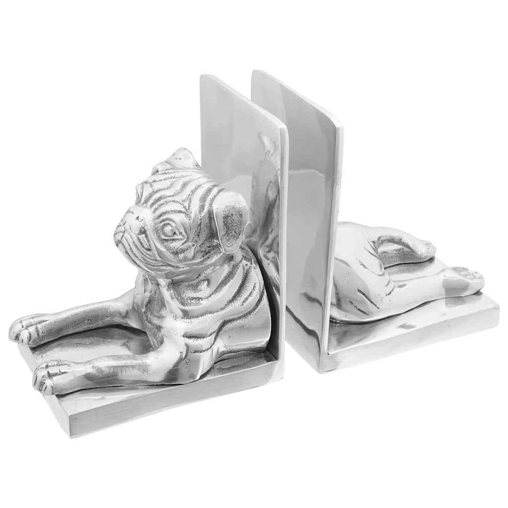 Fermalibri Vidaxxl 2 pezzi argento 12 x 15 x 18 cm alluminio