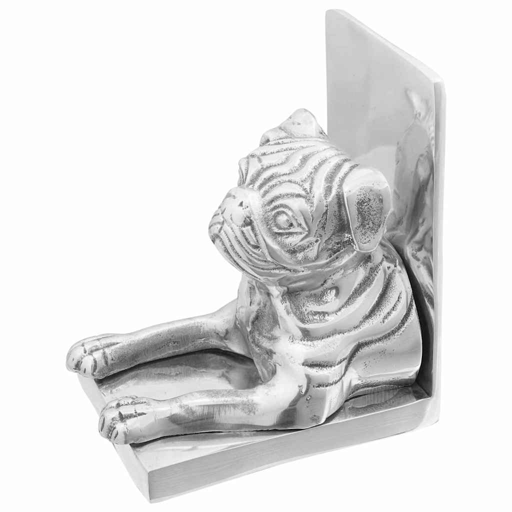 Fermalibri Vidaxxl 2 pezzi argento 12 x 15 x 18 cm alluminio