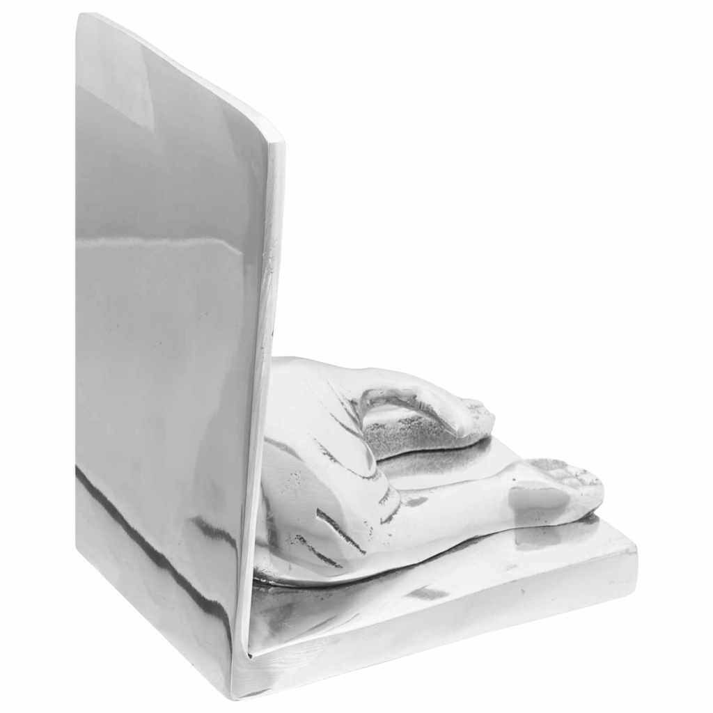 Fermalibri Vidaxxl 2 pezzi argento 12 x 15 x 18 cm alluminio