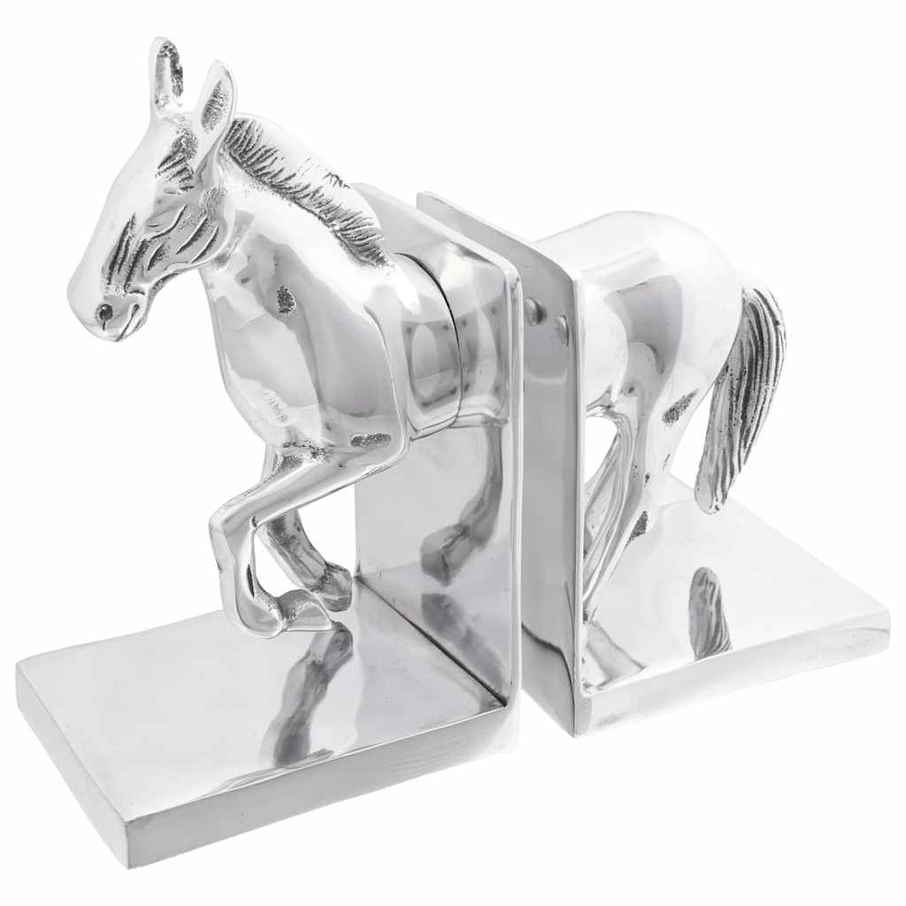 Fermalibri Vidaxxl 2 pezzi argento 11 x 14 x 25 cm alluminio