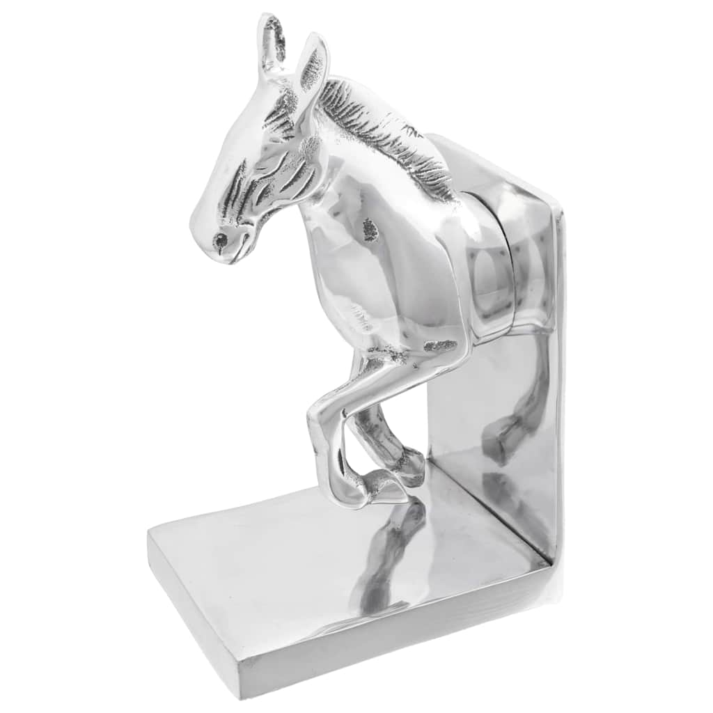 Fermalibri Vidaxxl 2 pezzi argento 11 x 14 x 25 cm alluminio