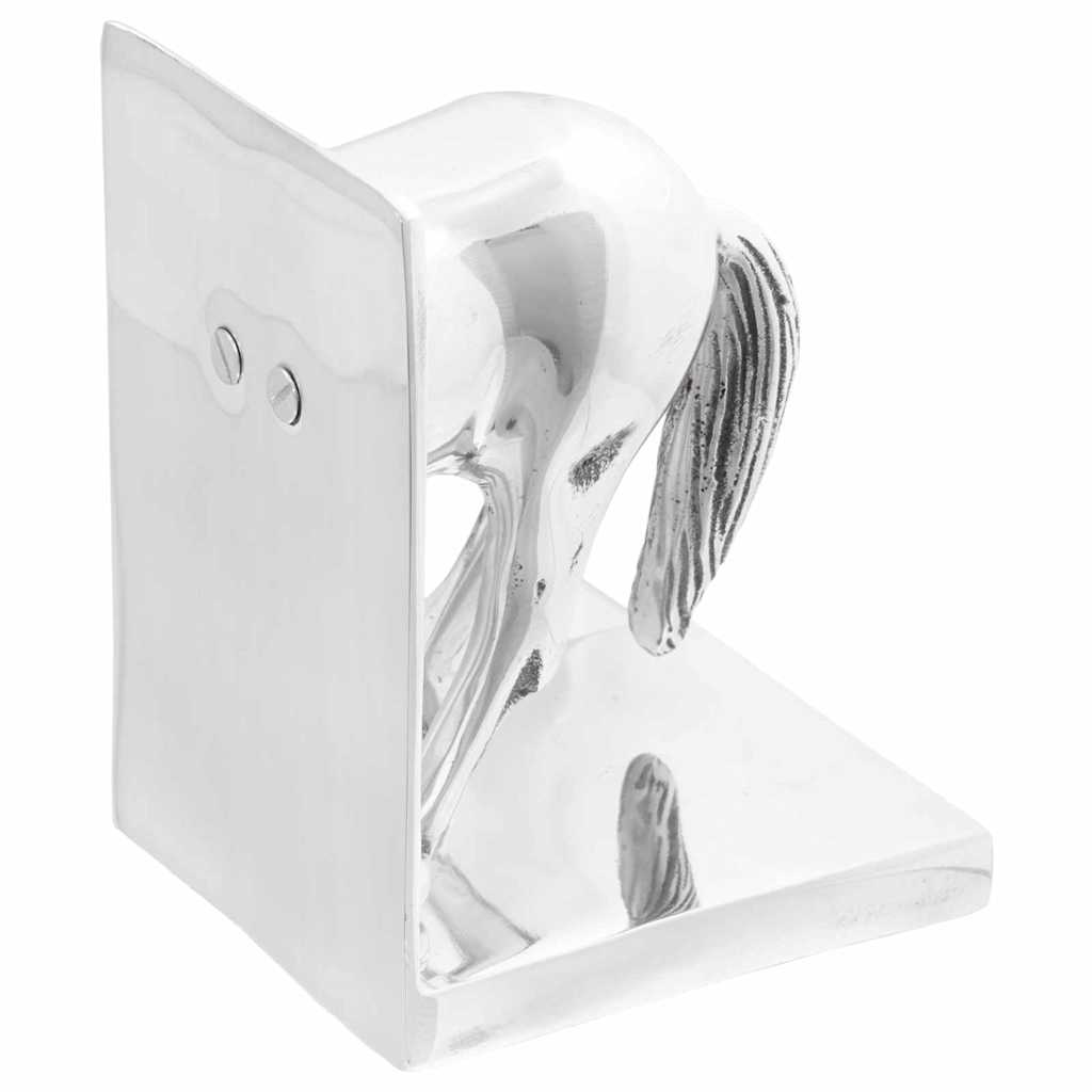 Fermalibri Vidaxxl 2 pezzi argento 11 x 14 x 25 cm alluminio
