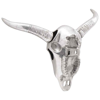 Vidaxl bullschedel zilver 49 x 10 x 36 cm aluminium