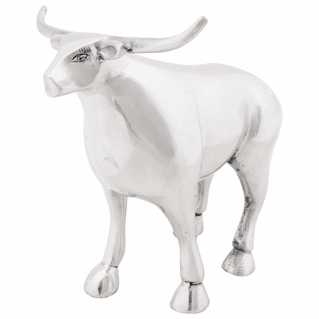 Vidaxx scultura toro argento 20 x 17 x 23 cm alluminio