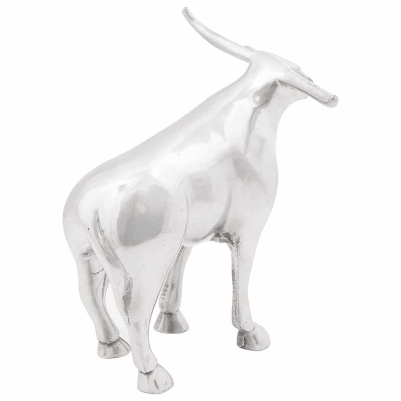 Vidaxx escultura de toro plata 20 x 17 x 23 cm aluminio