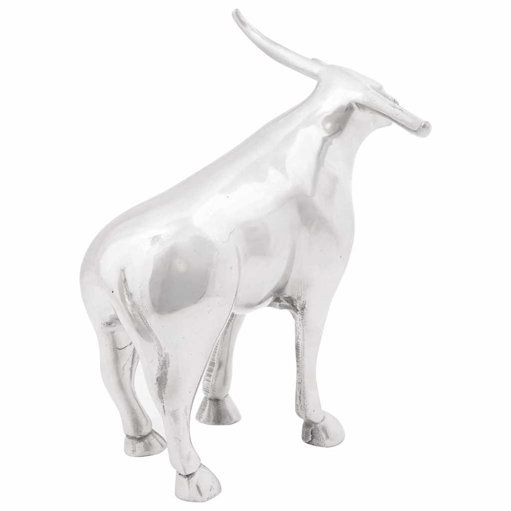 Vidaxx escultura de toro plata 20 x 17 x 23 cm aluminio