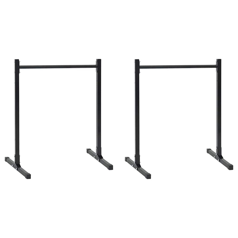 Vidaxl dip station 2 pcs zwart 55 x 90 x 104.5 cm gepoedercoat staal