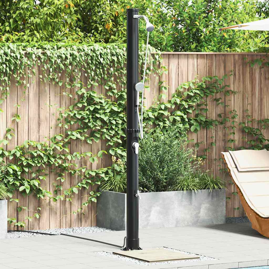 Doccia solare da esterno Vidaxx nera 217 cm in PVC e alluminio