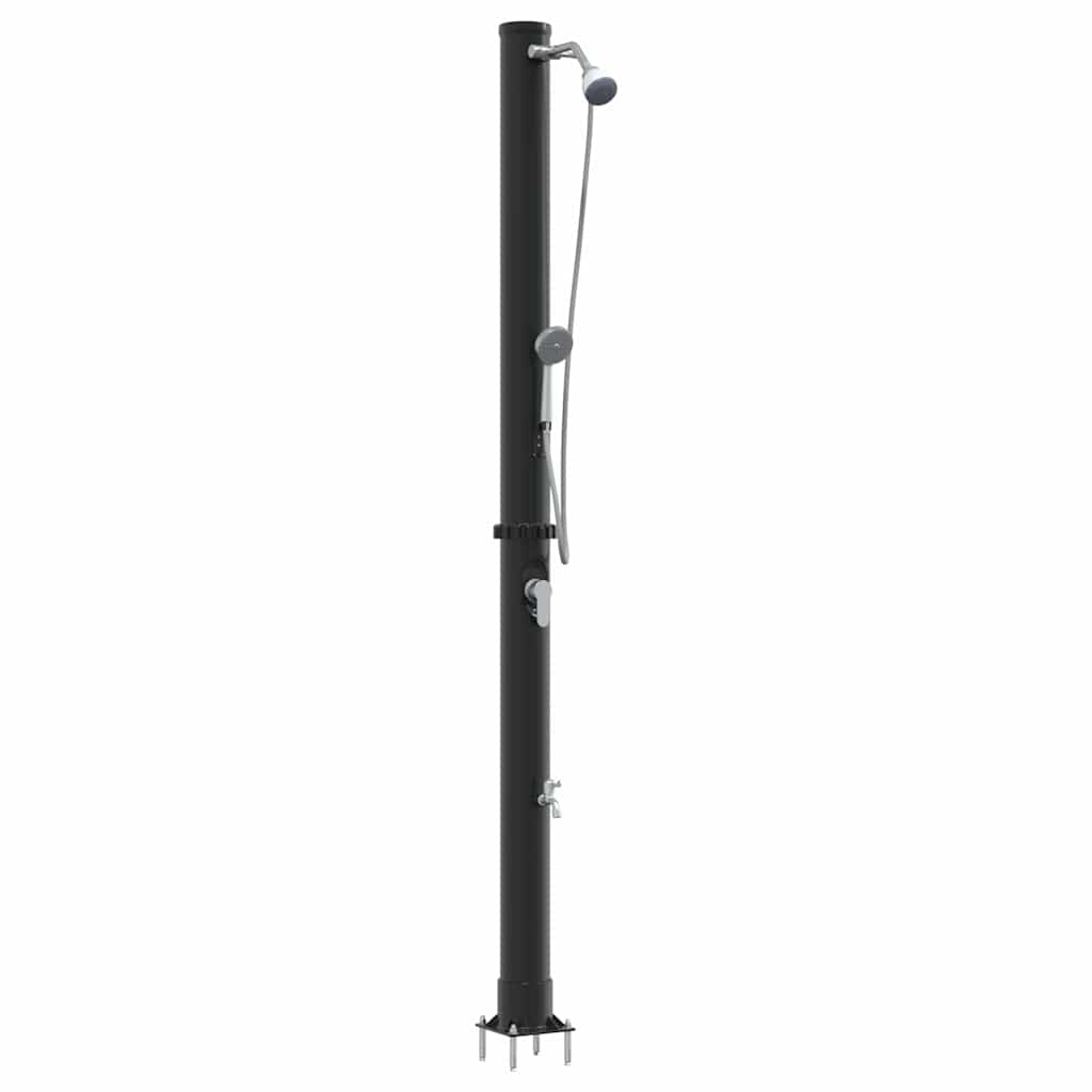 Doccia solare da esterno Vidaxx nera 217 cm in PVC e alluminio
